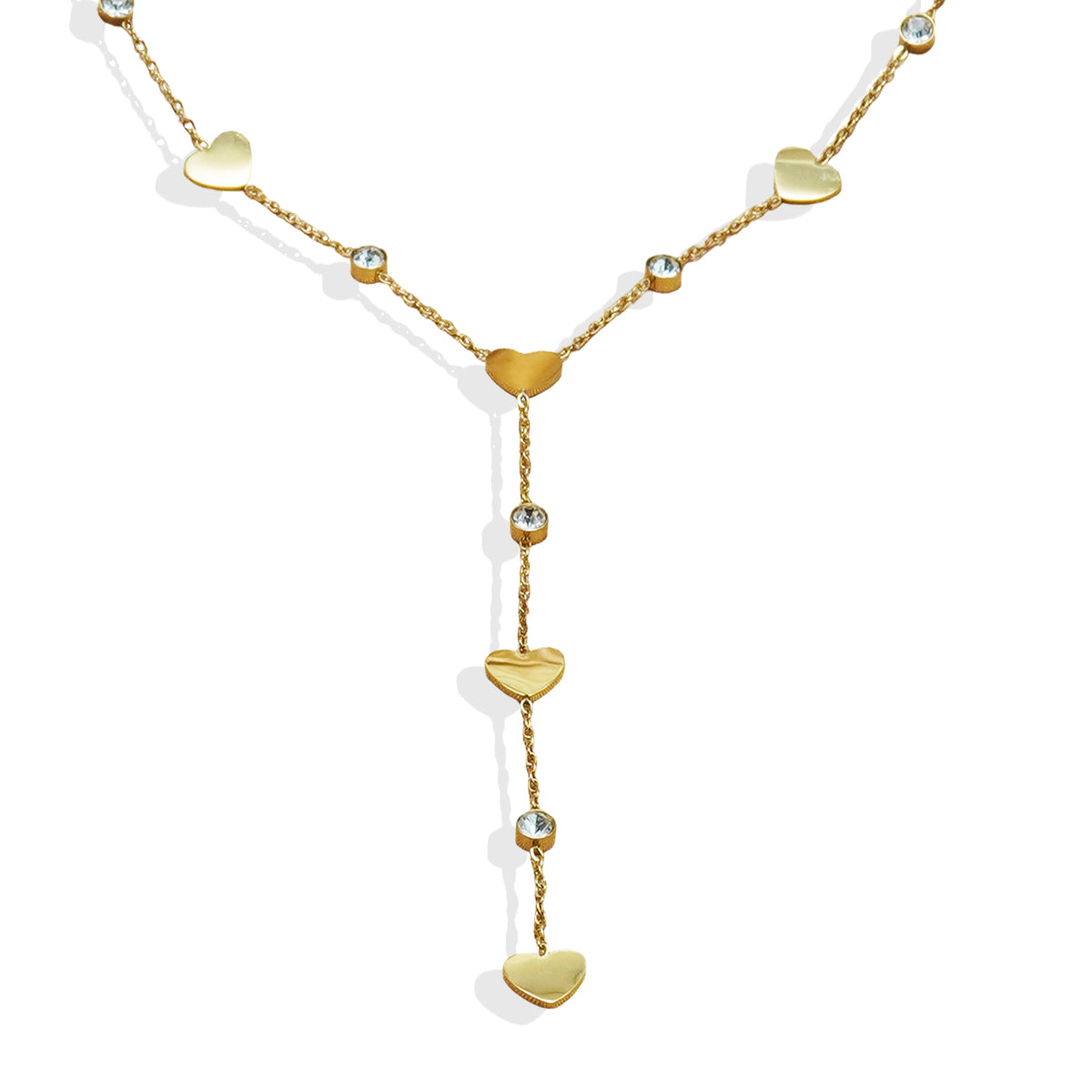 Aurora Heart Gold Necklace & Bracelet Set