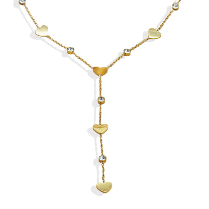 Aurora Heart Gold Necklace & Bracelet Set