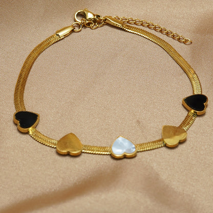 Golden Hearts Necklace & Bracelet Set – Valentine Gift Edition