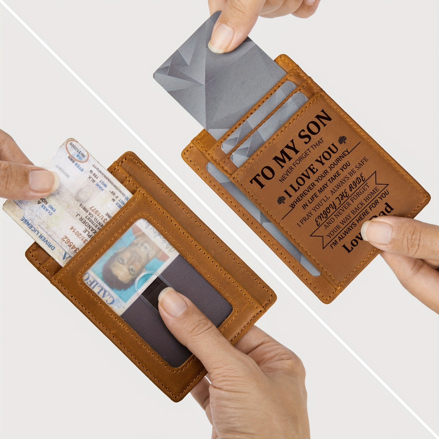 Mens Wallet RFID Blocking Wallets For Men Slim Wallets, 1 ID Window Front Pocket Wallet