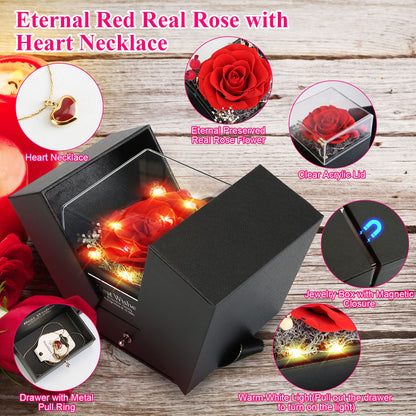 Eternal Rose Heart Necklace – Premium Valentine Gift Box