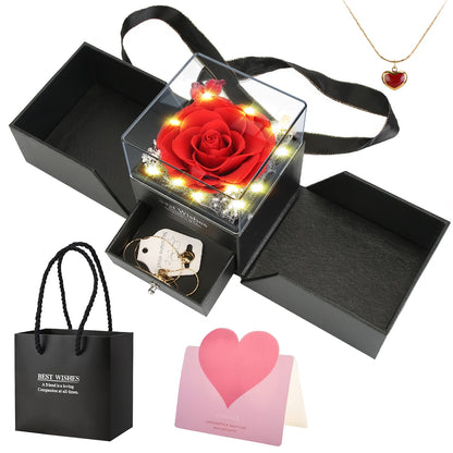 Eternal Rose Heart Necklace – Premium Valentine Gift Box
