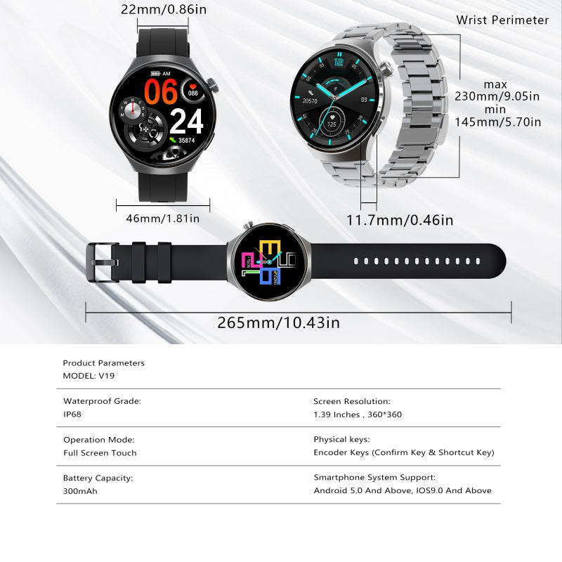 SENBONO™ V19 Executive CallSmart Watch