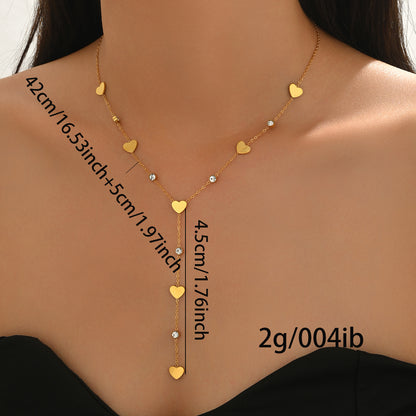 Aurora Heart Gold Necklace & Bracelet Set