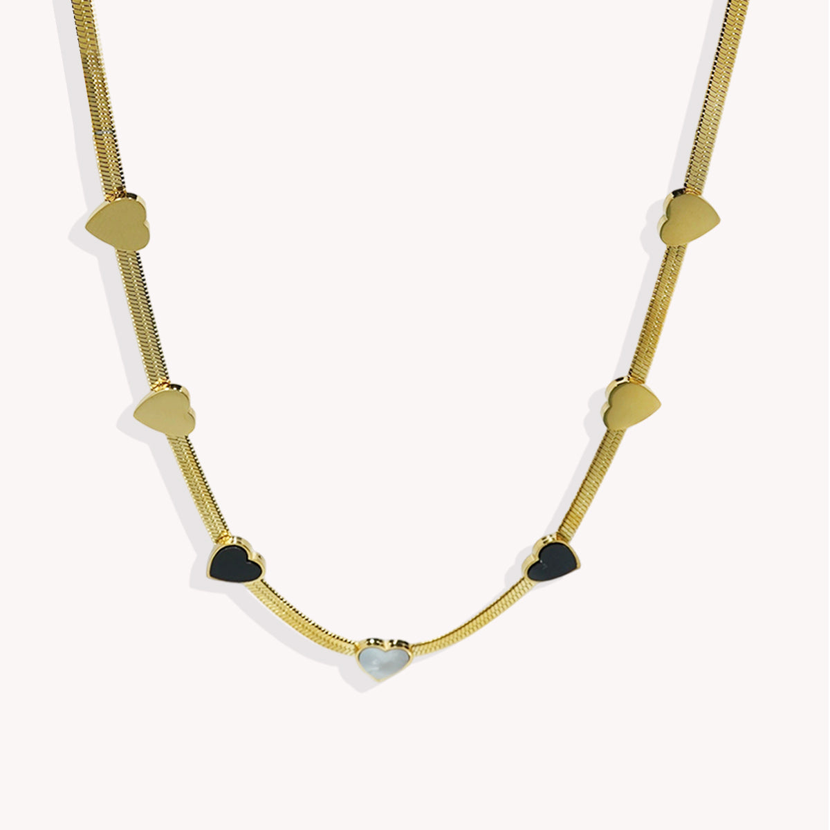 Golden Hearts Necklace & Bracelet Set – Valentine Gift Edition