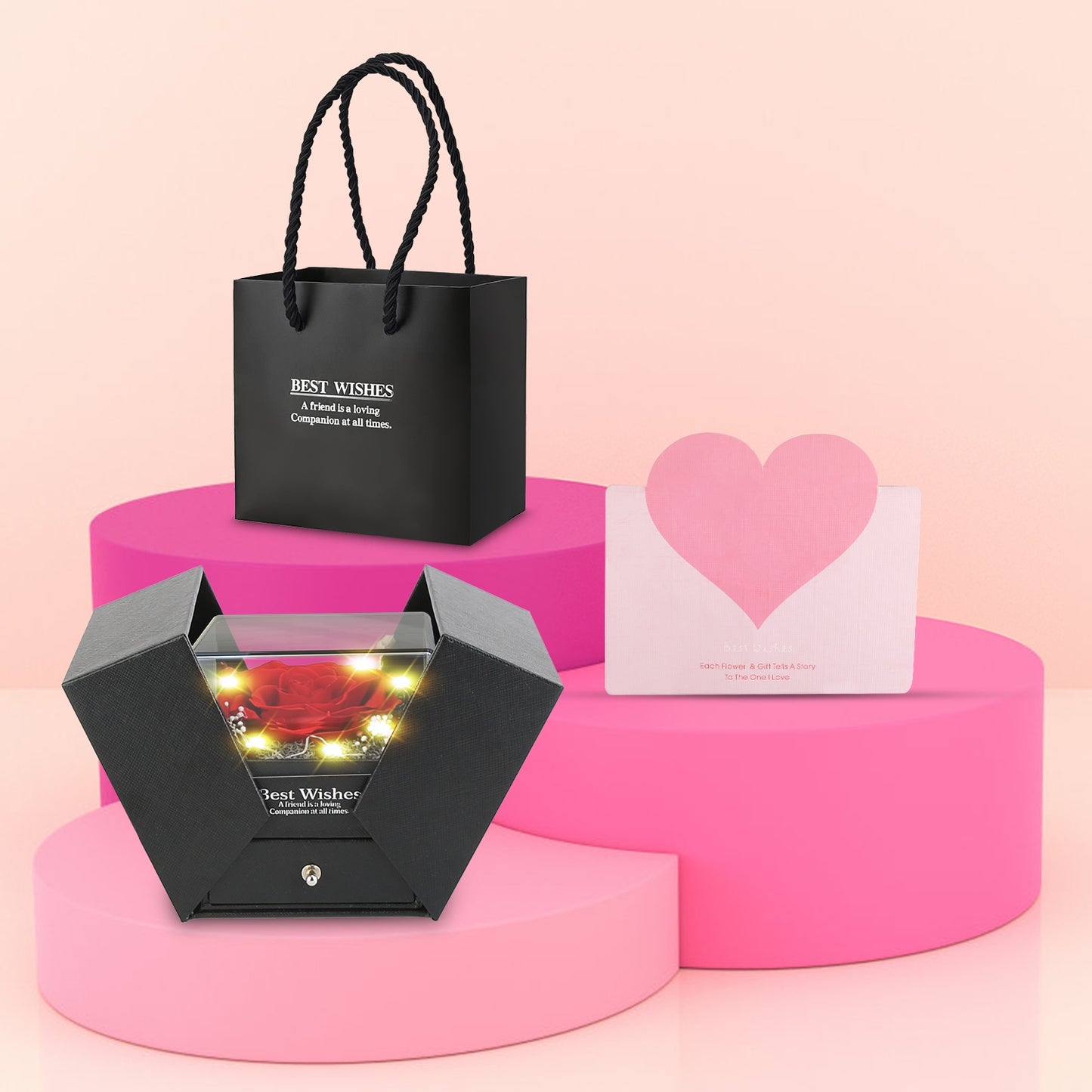 Eternal Rose Heart Necklace – Premium Valentine Gift Box